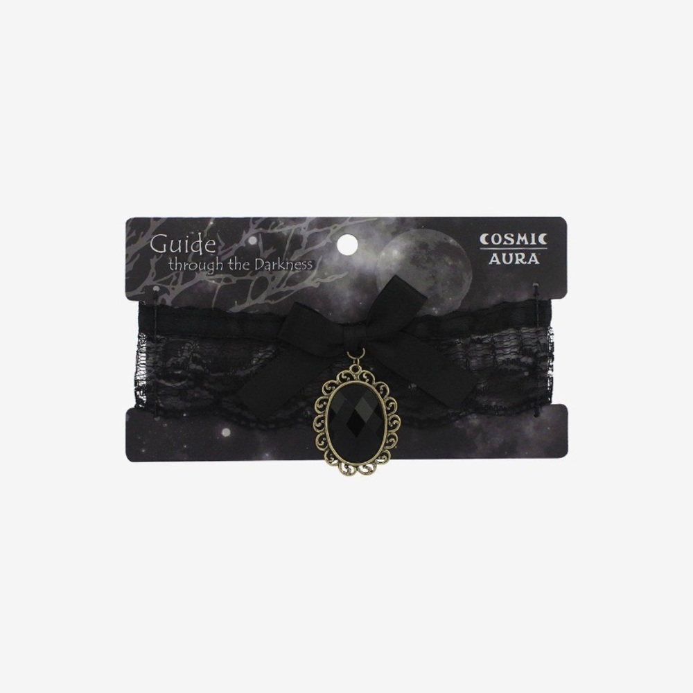 Black Lace Stone‎ Choker Vampy Goth Gothic Hot Topic